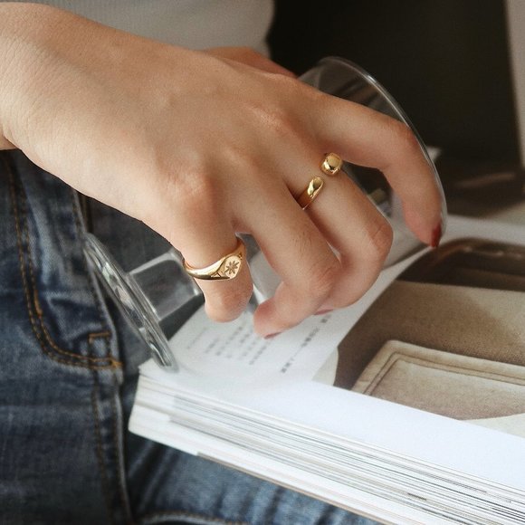 NEW 18K Gold Plated Open Irregular Ring - Picture 3 of 10